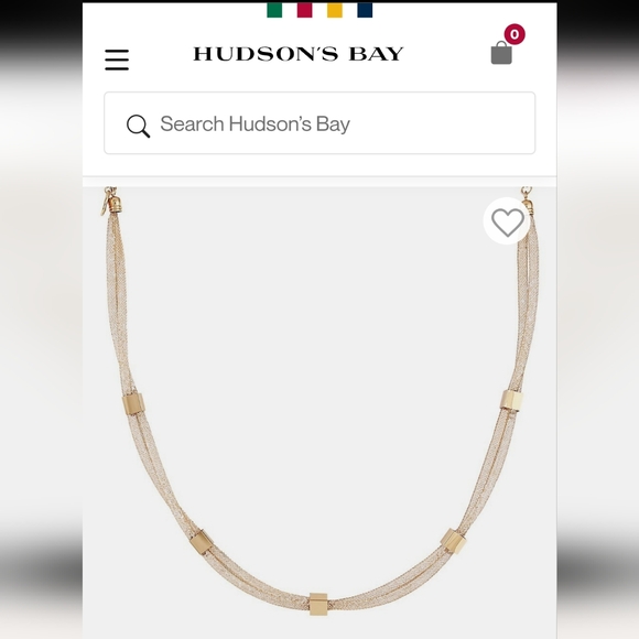 Etereo Goldtone Twisted Tapered Mesh Necklace - Picture 1 of 3